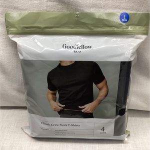 GOODFELLOW & CO 100% COTTON BIG & TALL MEN’S CLASSIC CREW-NECK T-SHIRTS 4 PACK